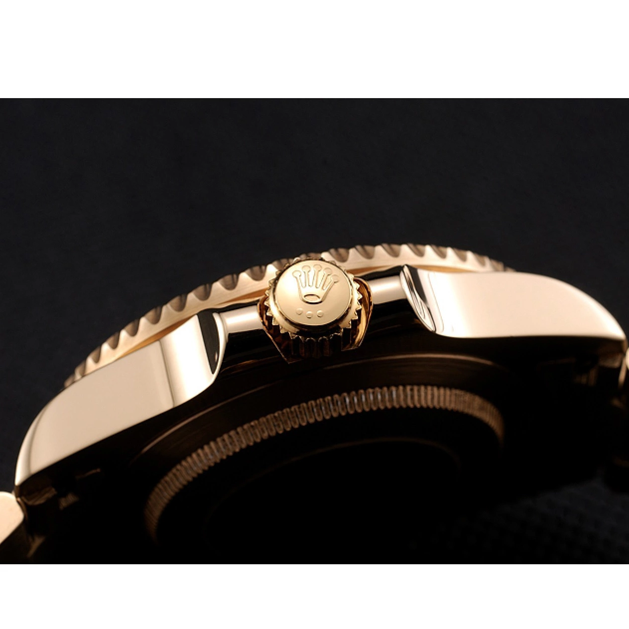 MiroTime 0810 Swiss Rolex Submariner Gold Dial With Diamond Markings Black Bezel Yellow Gold Case And Bracelet
